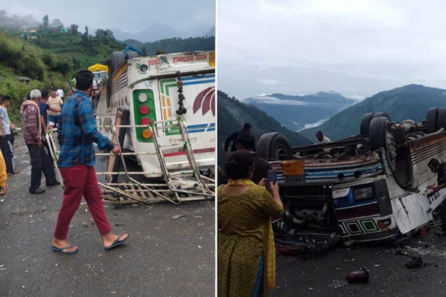 हिमाचल के चंबा में दर्दनाक हादसा, पहाड़ी से सड़क पर गिरी बस; 7 लोगों की मौत, कई घायल